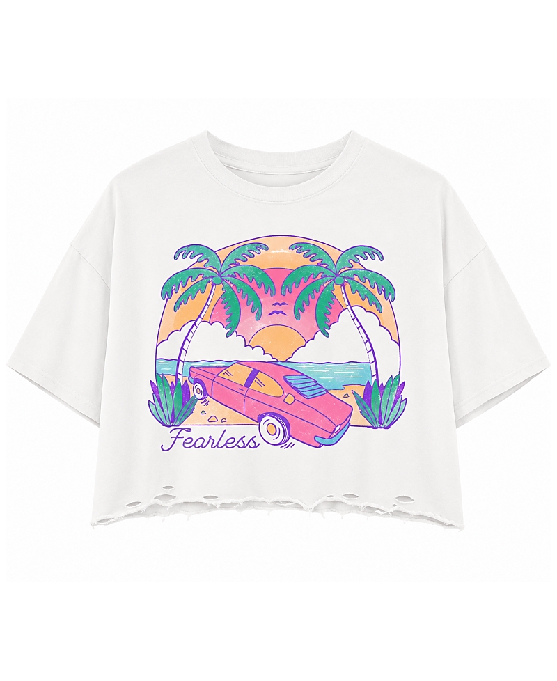 Prince Peter Collection Girls' Fearless Car Oversized Crop Top - Big Kid
