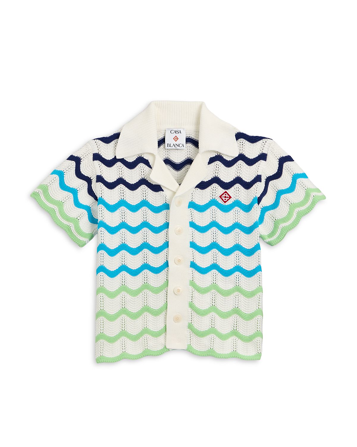 Casablanca Unisex Gradient Wave Knit Short Sleeve Shirt - Little Kid, Big Kid