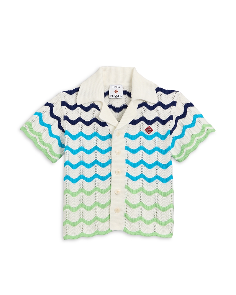 Casablanca Unisex Gradient Wave Knit Short Sleeve Shirt - Little Kid, Big Kid