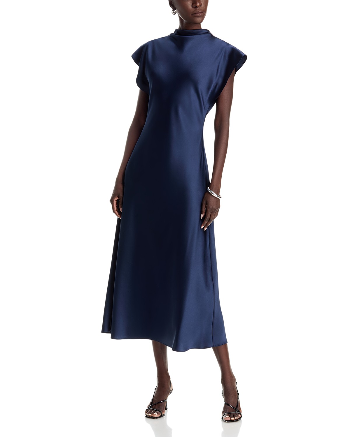 Adrien Mock Neck A Line Dress
