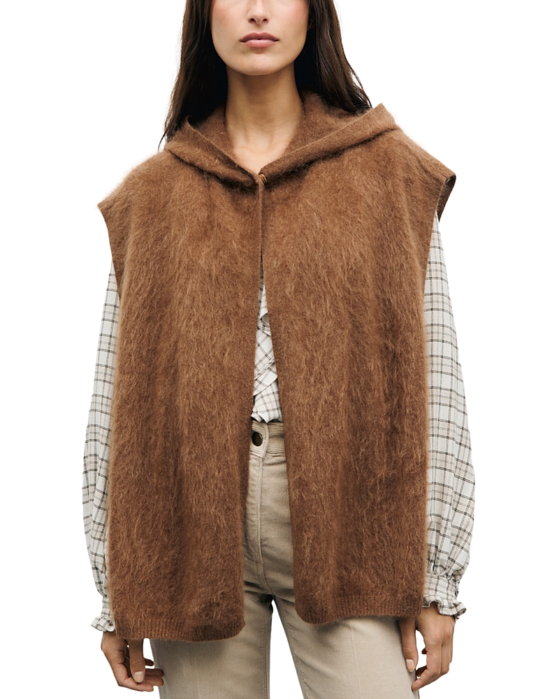 Gerard Darel Sine Cashmere Hooded Poncho