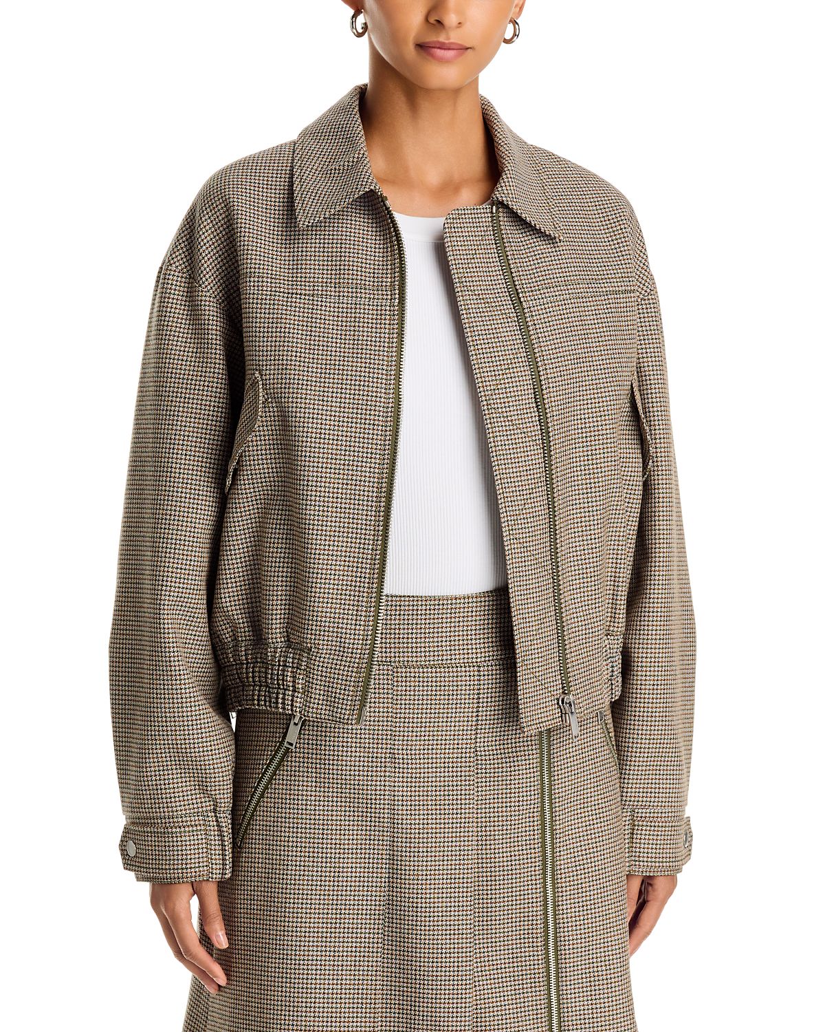 3.1 Phillip Lim Tweed Blouson Bomber Jacket