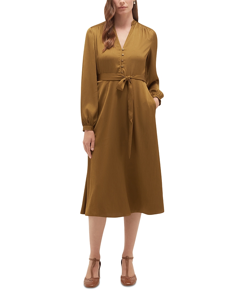 Hobbs London Katia Button Placket Tie Waist Dress