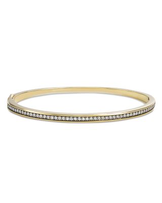14K Yellow Gold Diamond Bangle Bracelet, 0.78 tcw