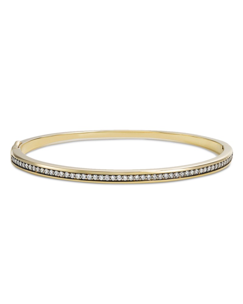 By Pariah 14K Yellow Gold Diamond Bangle Bracelet, 0.78 tcw
