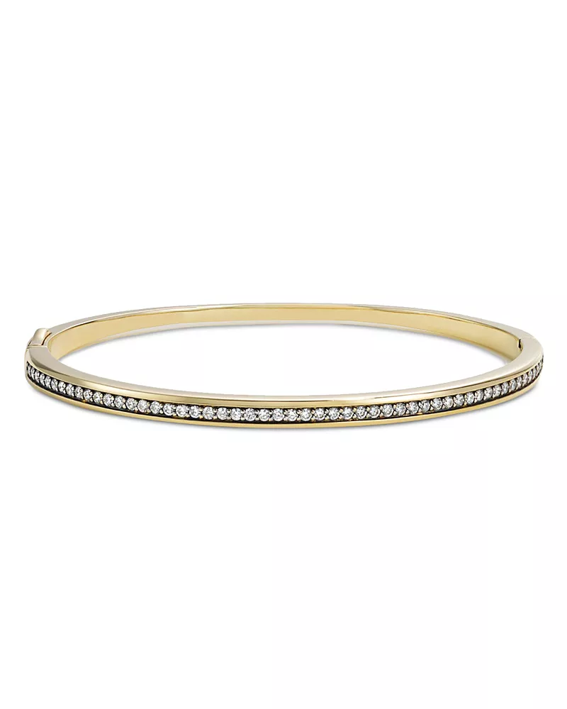 By Pariah 14K Yellow Gold Diamond Bangle Bracelet, 0.78 tcw