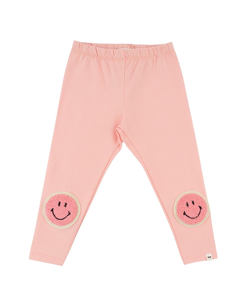 oh baby! Girls' Smiley Chenille Patch Leggings - Baby, Little Kid, Big Kid