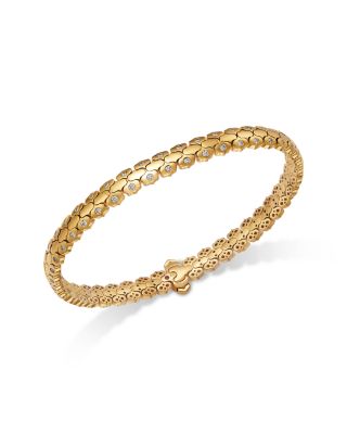 Roberto Coin 18K Yellow Gold Diamond Cobra Inspired Bangle Bracelet, 0.72 tcw