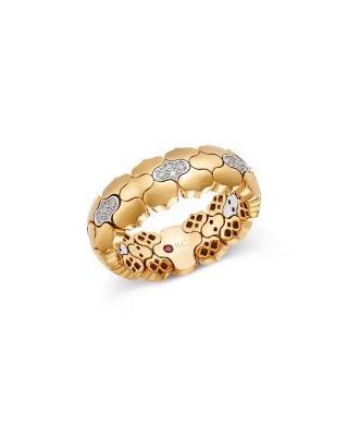 18K Yellow & White Gold Diamond Cobra Ring