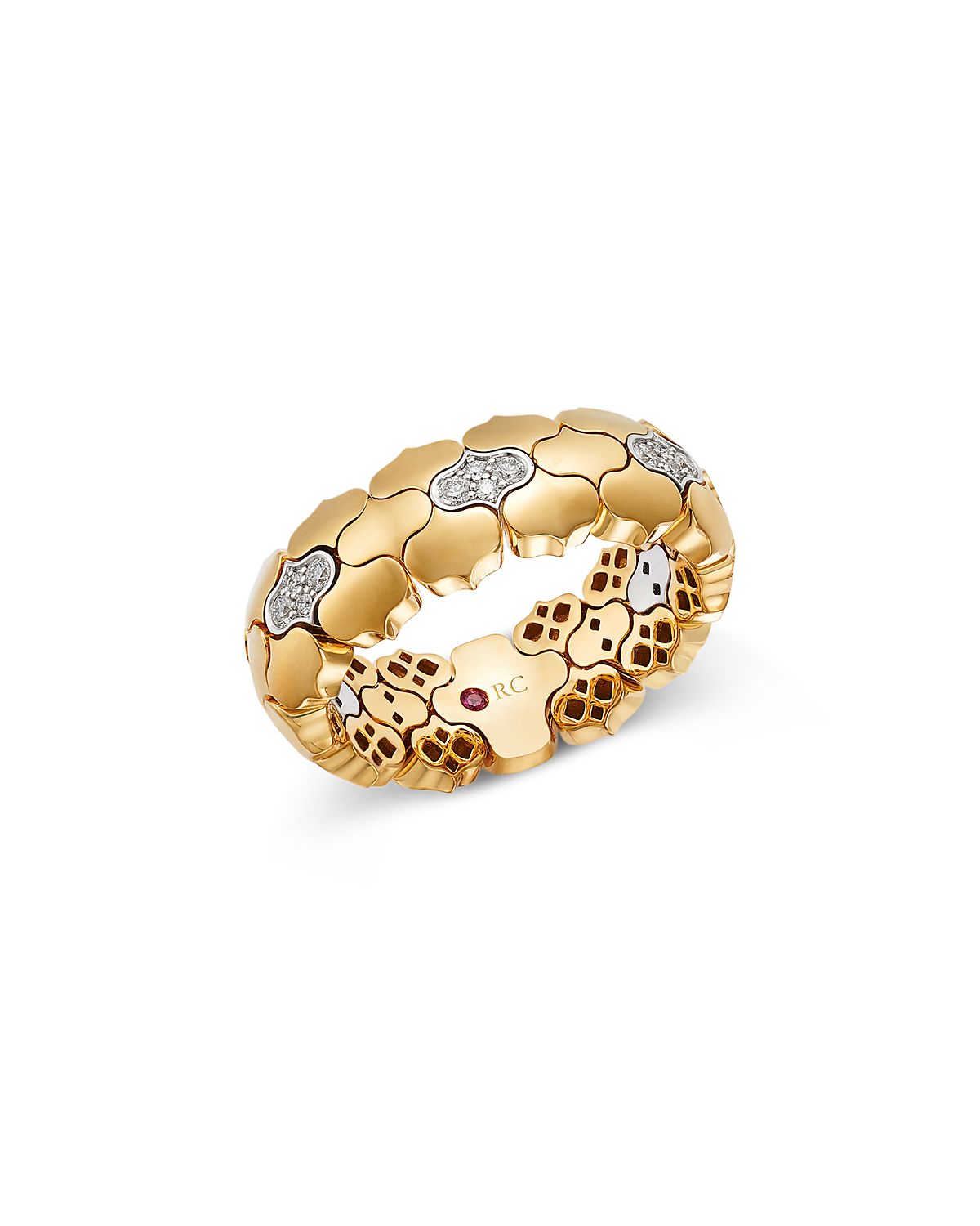 Roberto Coin 18K Yellow & White Gold Diamond Cobra Ring