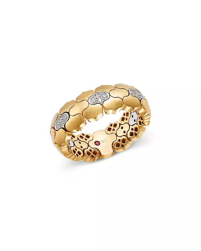 Roberto Coin 18K Yellow & White Gold Diamond Cobra Ring