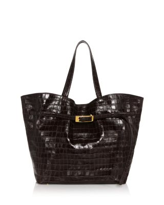 Elly Medium Embossed Leather Tote Bag