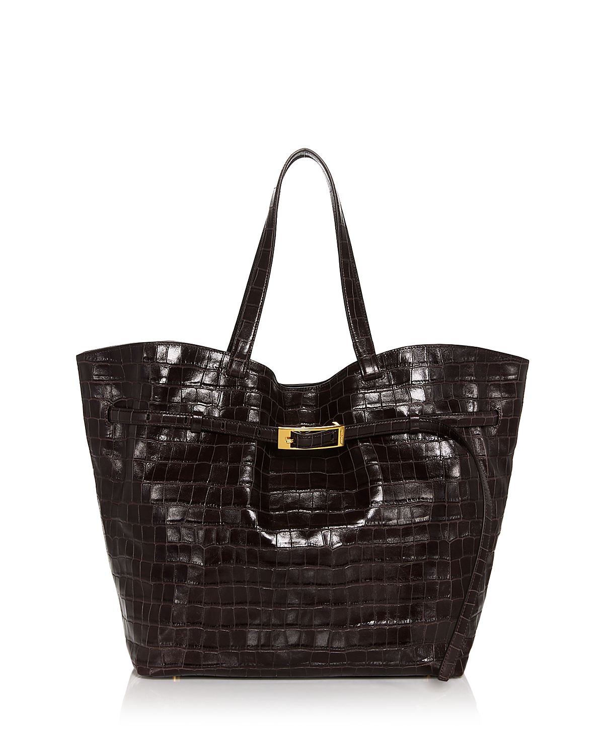Anine Bing Elly Medium Embossed Leather Tote Bag