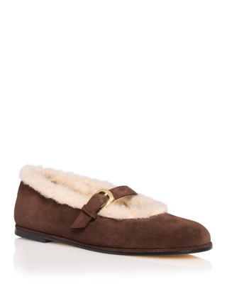 Stuart Weitzman Women's Sai Shearling Mary Jane Flats
