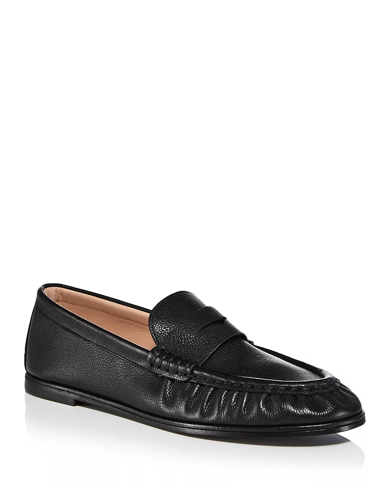 Stuart Weitzman Women's Spencer Leather Penny Loafers