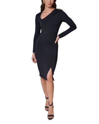 Asymmetrical Neck Sheath Dress