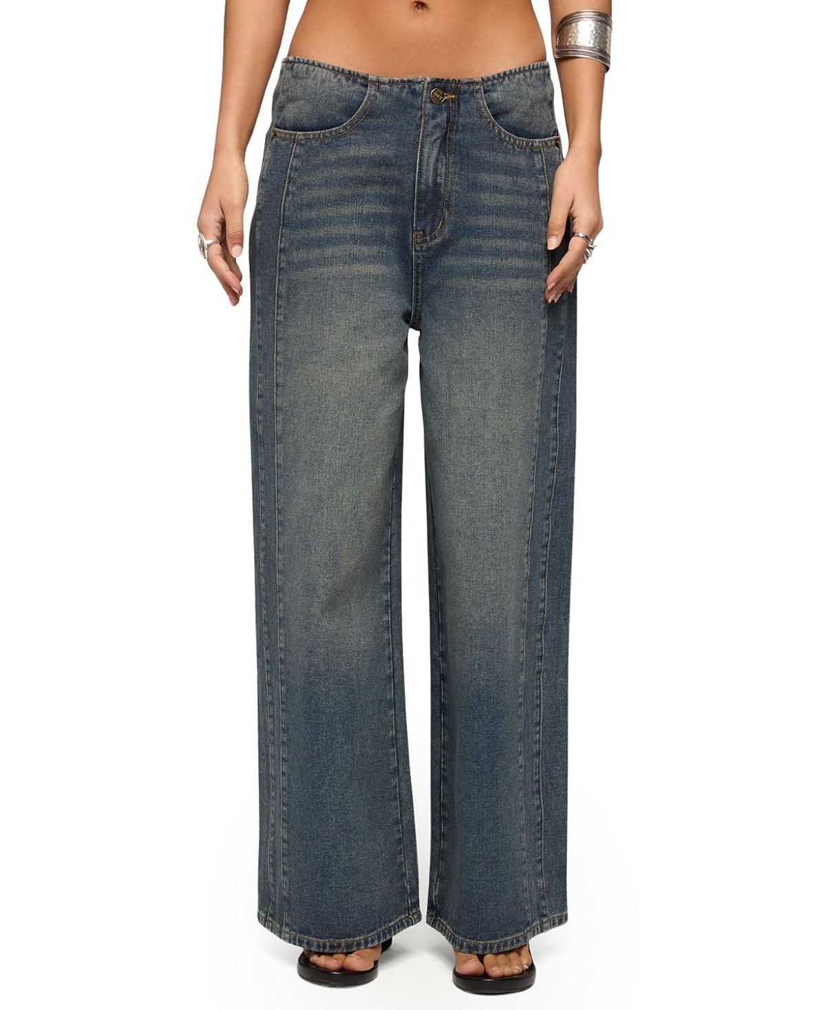 Edikted Elia No Waistband Low Rise Baggy Jeans