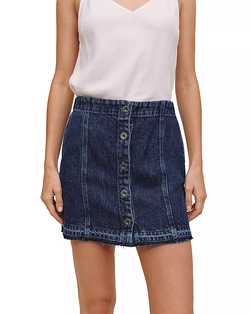 Bella Dahl Button Front Mini Denim Skirt
