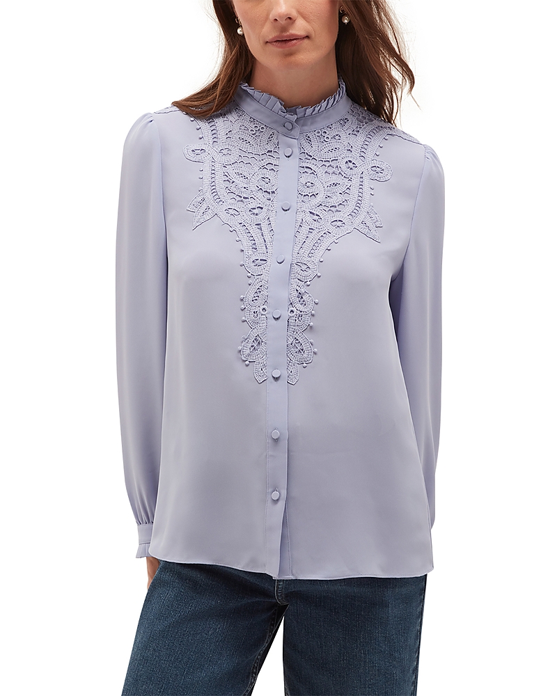 Hobbs London Delora Lace Trim Blouse