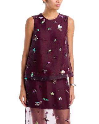 Celia Embellished Silk Top
