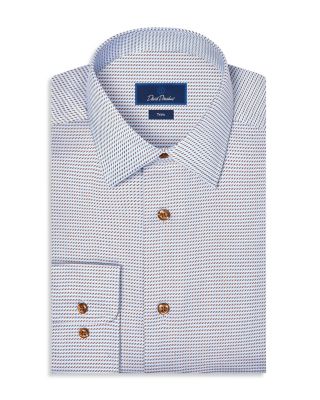 Trim Fit Textured Twill Dress Shirt