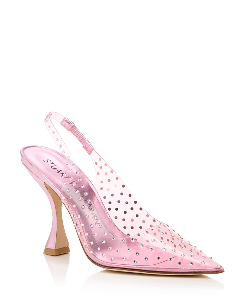 Stuart Weitzman Women's Glam XCurve Embellished Slingback Pumps
