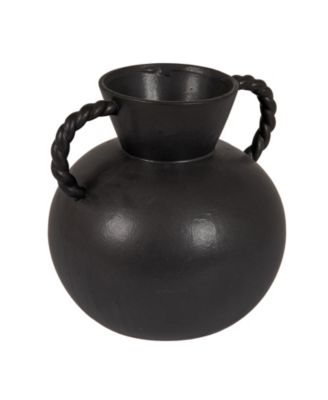  Stoneware Vase with Twisted Handles