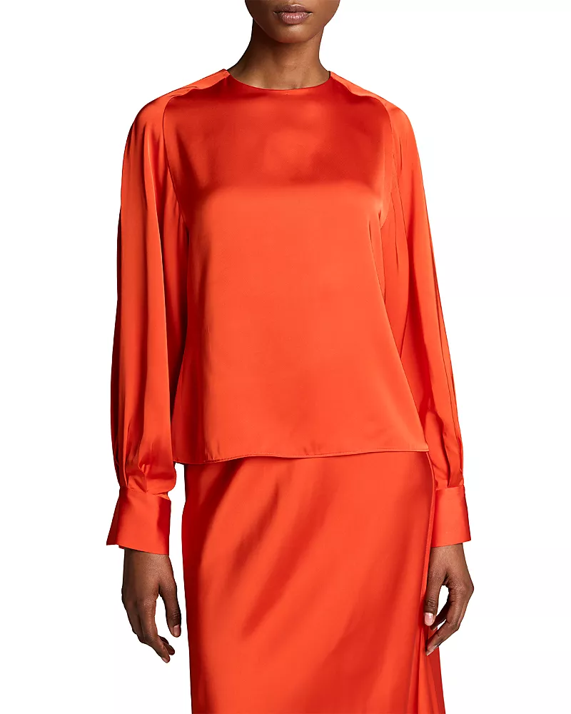 Vince Raglan Sleeve Tie Neck Top