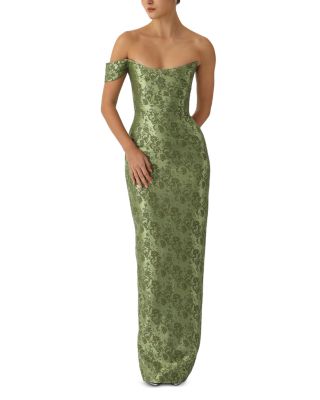 Jackson Cotton Blend Brocade Gown - thumbnail 2