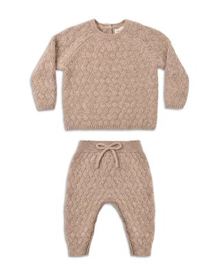Unisex Heathered Almond Top & Pants Set - Baby