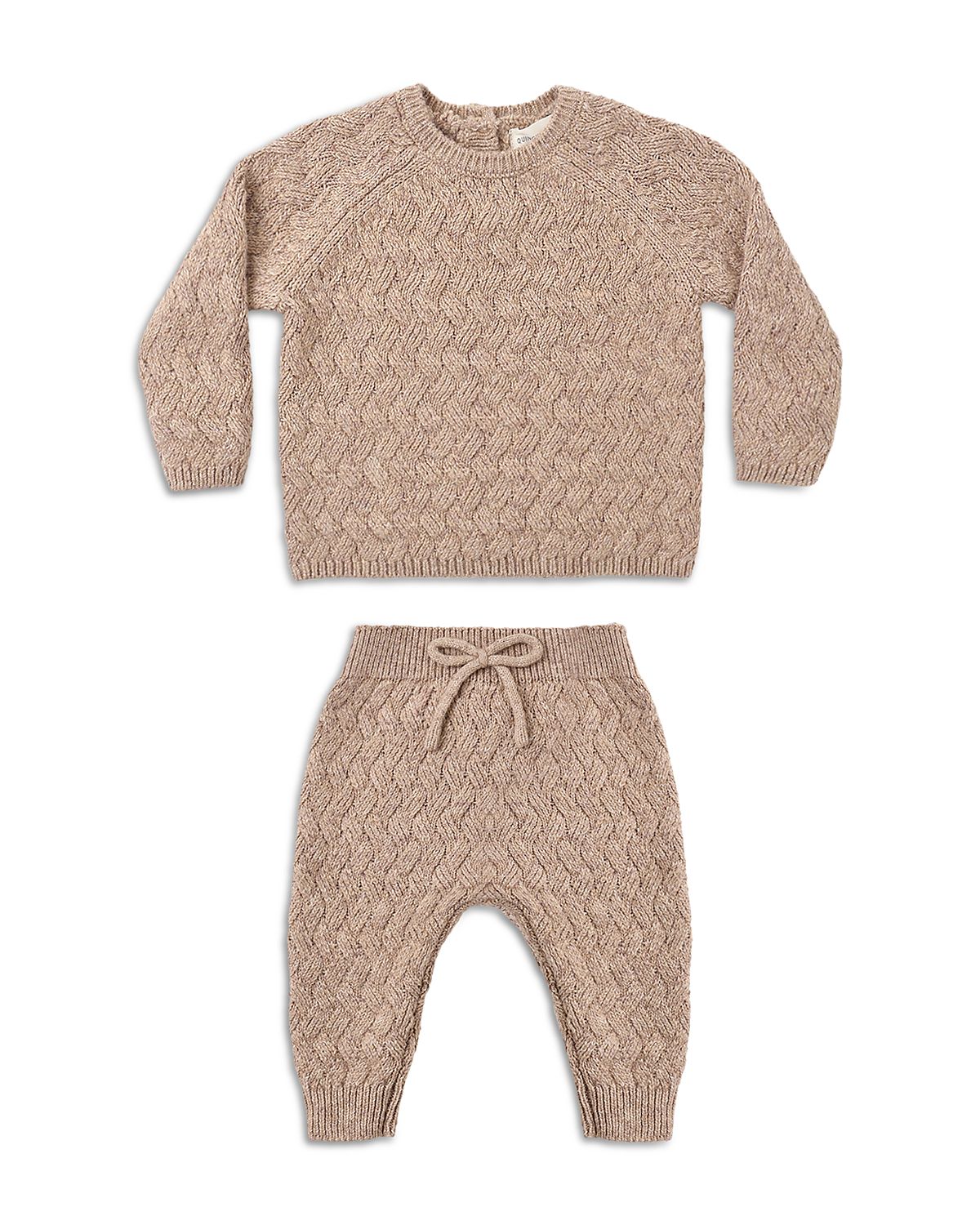 Quincy Mae Unisex Heathered Almond Top & Pants Set - Baby