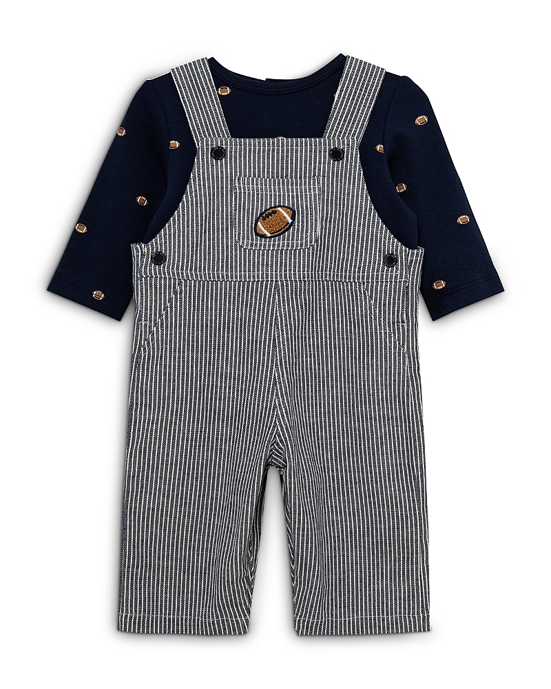 Little Me Boys' Football Top & Striped Overalls Set - Baby