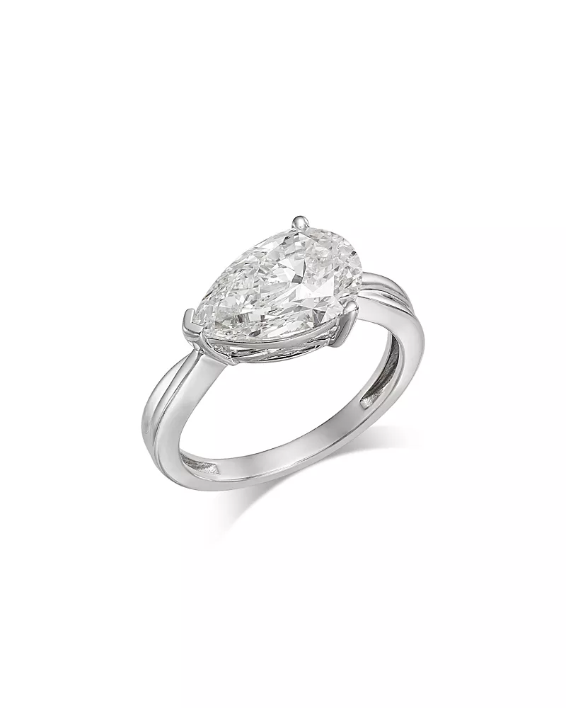 Bloomingdale's Fine Collection Luxe Collection Certified Lab Grown Diamond Pear Solitaire Ring in 18K White Gold, 2.50 tcw