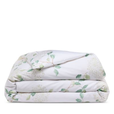 Hortensia Blanc Floral Duvet Cover, King