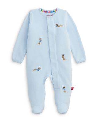 Boys Embroidery Dogs Blue  Footie - Baby