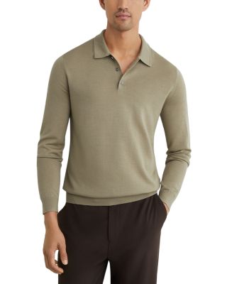 Trafford Merino Wool Slim Fit Long Sleeve Polo Shirt