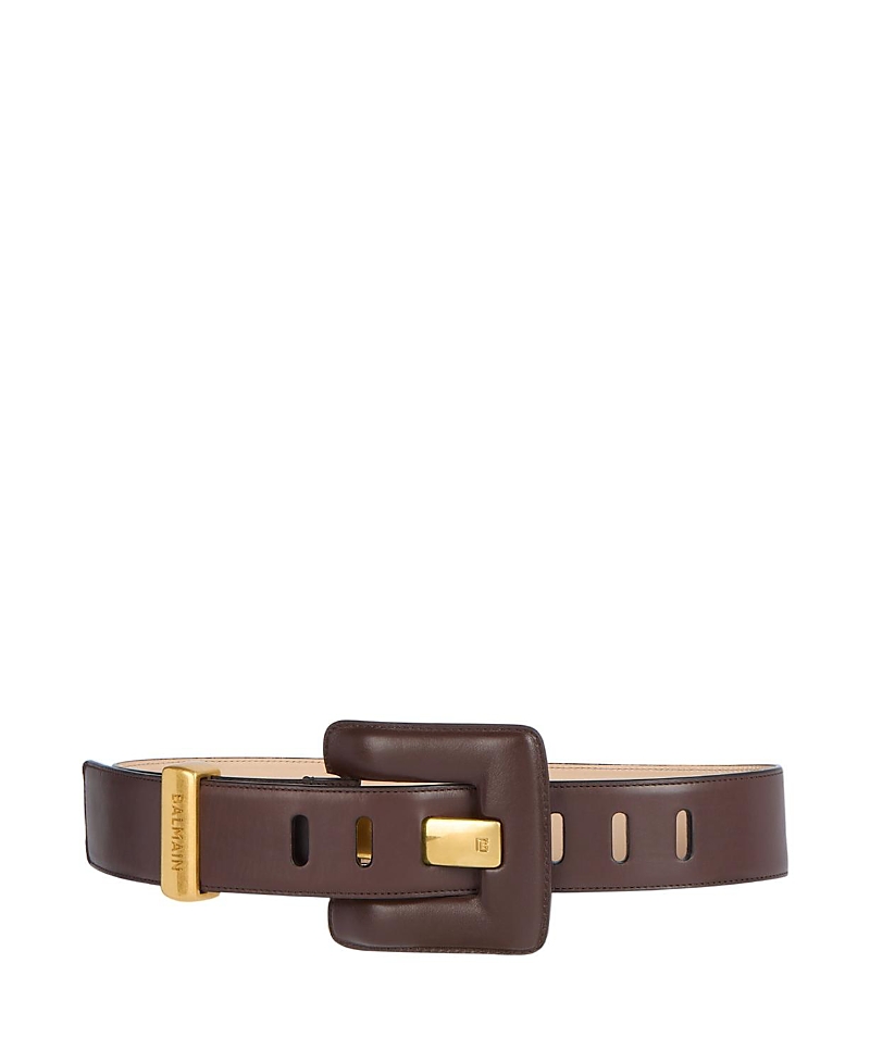 Balmain Anthem Large Smooth Leather Belt