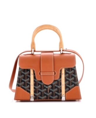 Mini Structured Saigon Top Handle Bag Coated Canvas with Leather