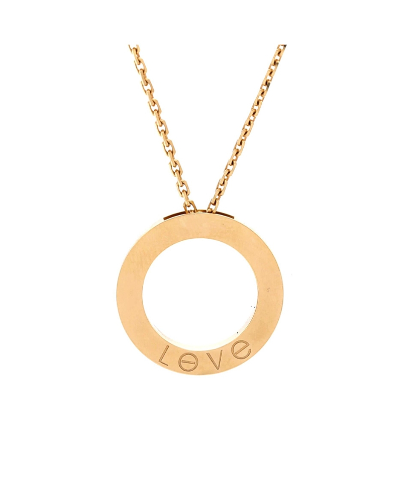 Pre-Owned Cartier 3 Diamonds Love Pendant Necklace 18K Gold and Diamonds, 16.25