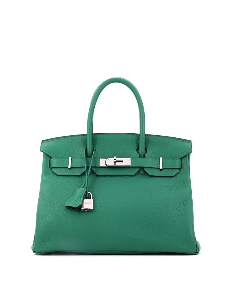 Pre-Owned HERMES Birkin 30 Handbag Verso Clemence with Palladium Hardware