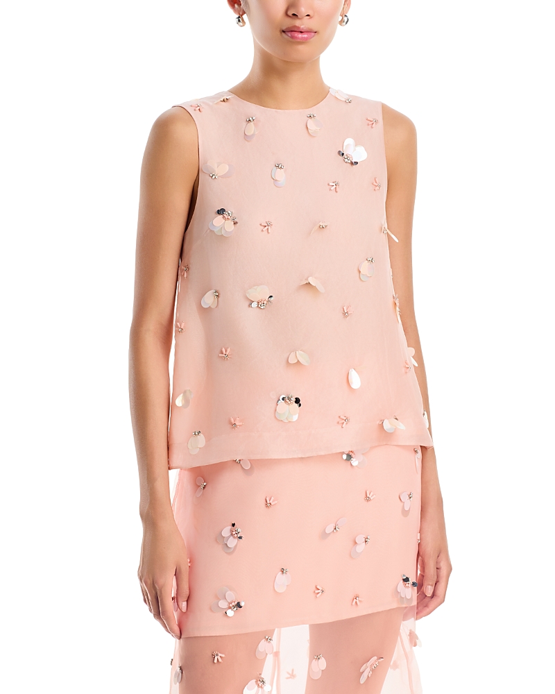 Simkhai Celia Embellished Silk Top