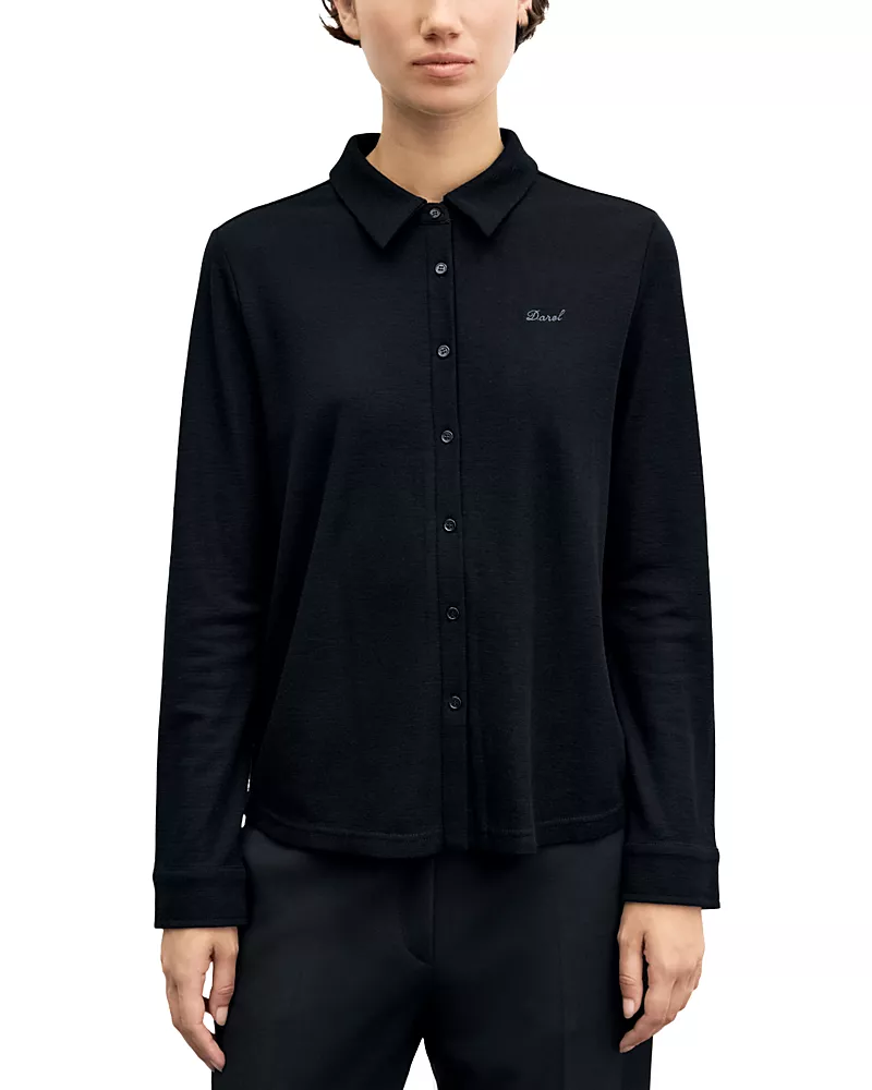 Gerard Darel Bambi Wool Button Front Shirt