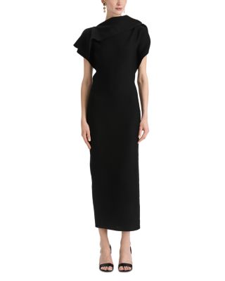 Drape Neck Slim Knit Dress