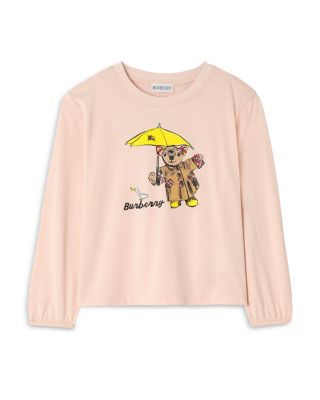 Girls' Rain Bear Cotton Long Sleeved Tee - Little Kid, Big Kid
