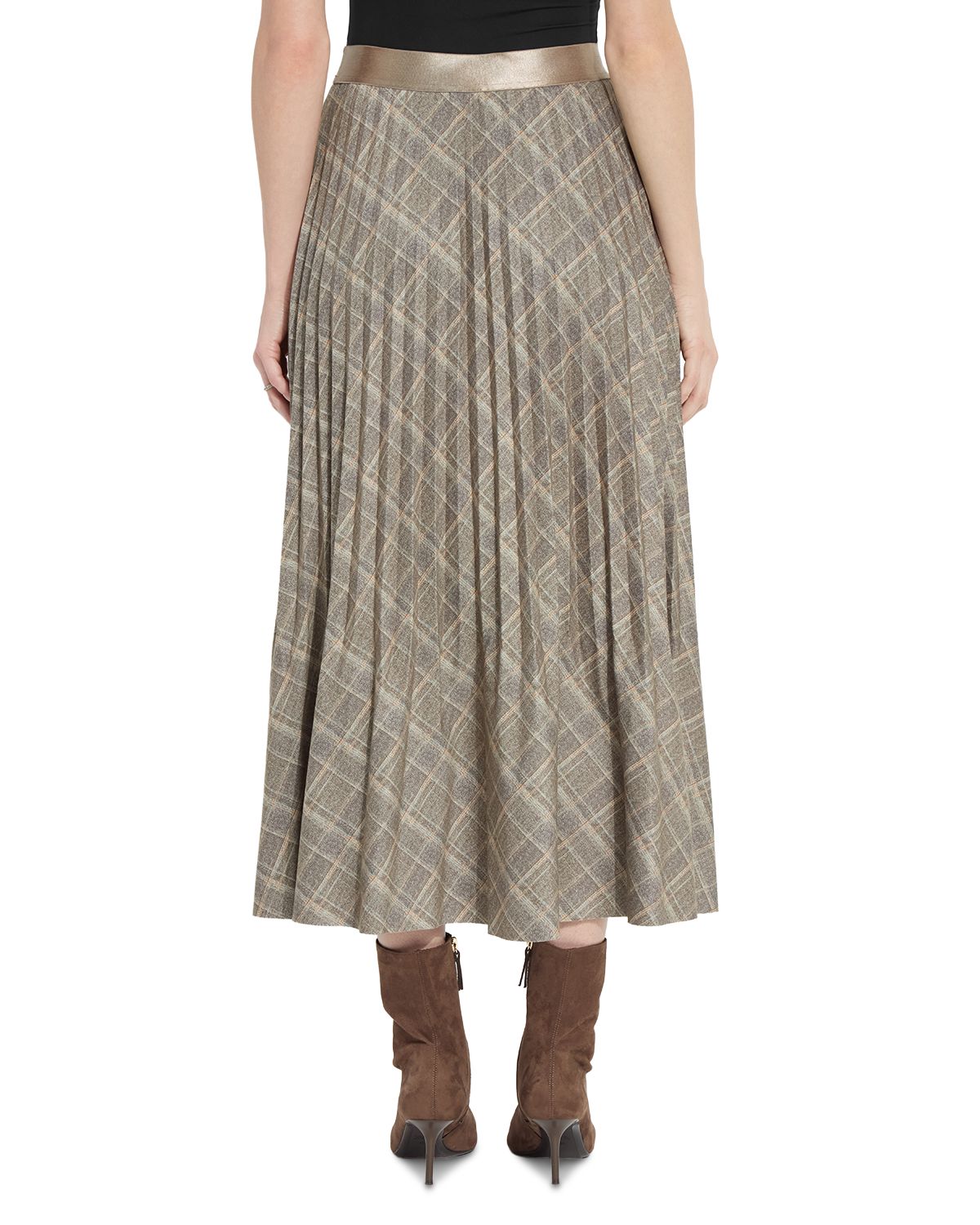 Sabrina Ponté Pleated Midi Skirt thumbnail 2