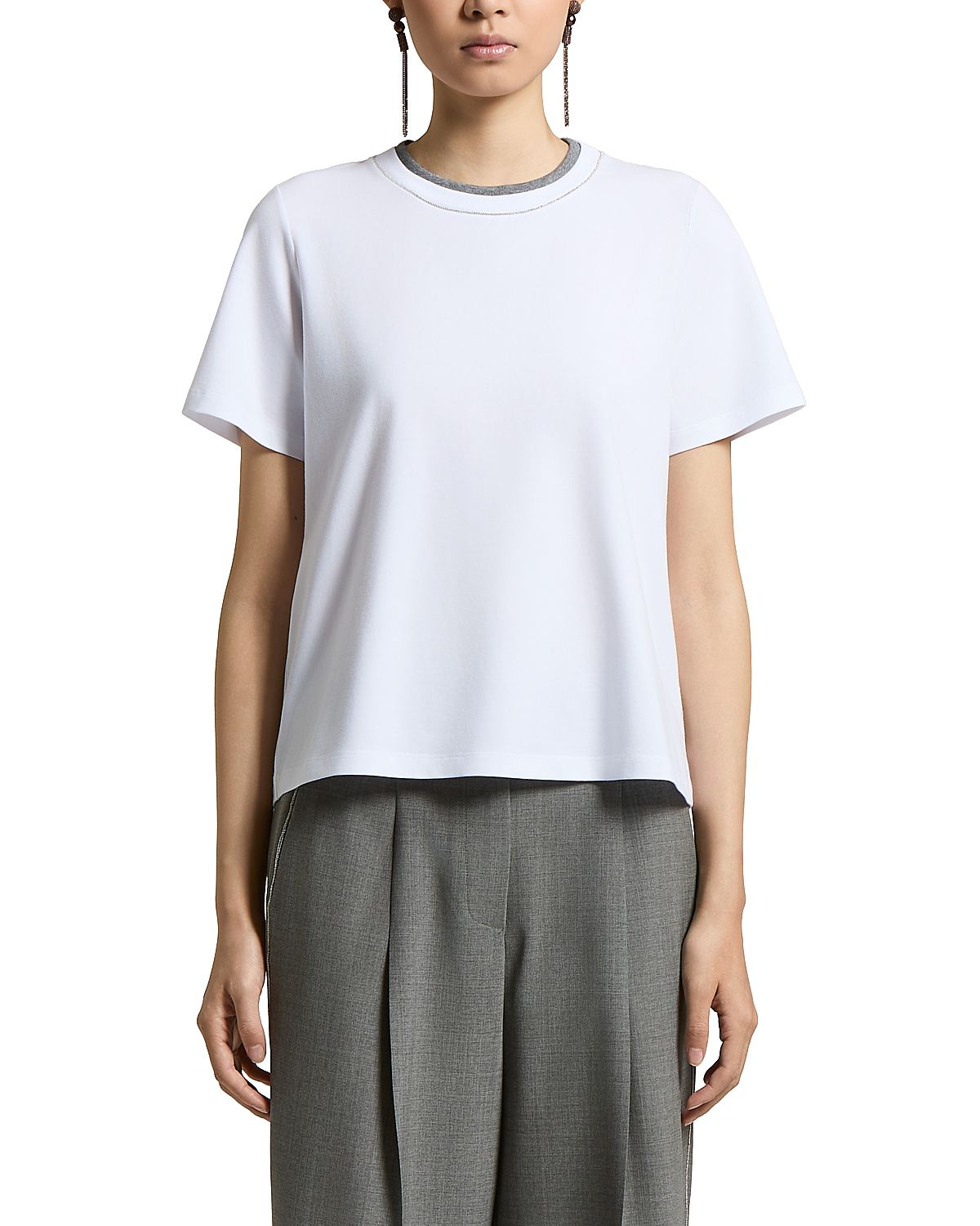 Peserico Stretch Cotton Jersey Crewneck Tee