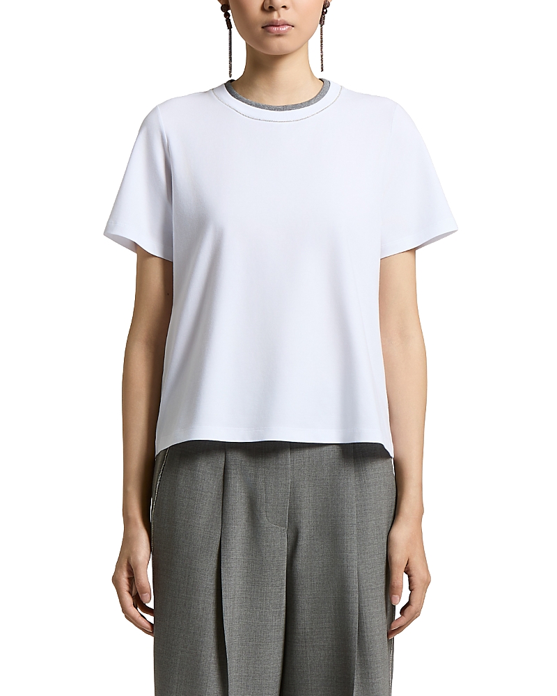Peserico Stretch Cotton Jersey Crewneck Tee