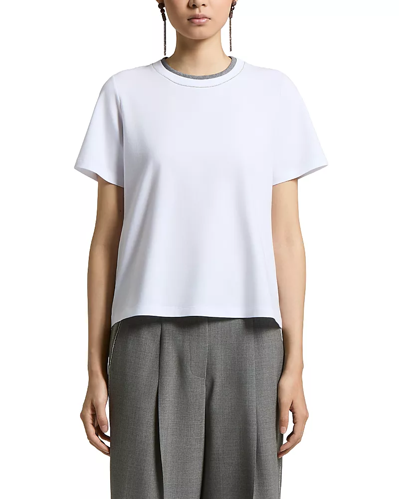 Peserico Stretch Cotton Jersey Crewneck Tee