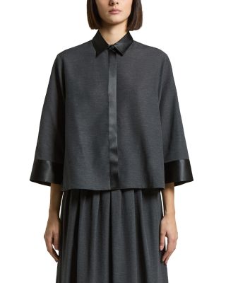 Woman Shirt in Lyocell Organza Fabrics with Semi Gloss Finish