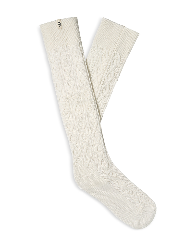 Ugg Rensa Cable Knit Knee High Socks In Cream